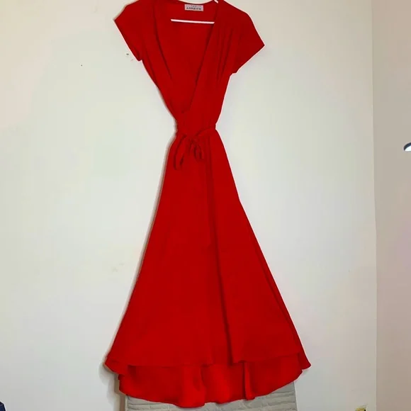 Long maxi elegant dress in red size S - Picture 4 of 11